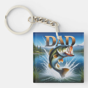 Largemouth Bass Dad Keychain