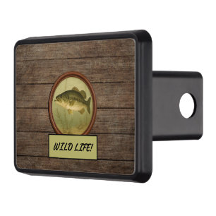 Largemouth Bass Dark Wood Truck Hitch Cover