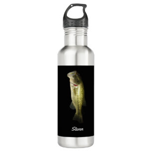 Largemouth Bass Fish Black Personalized  Stainless Steel Water Bottle
