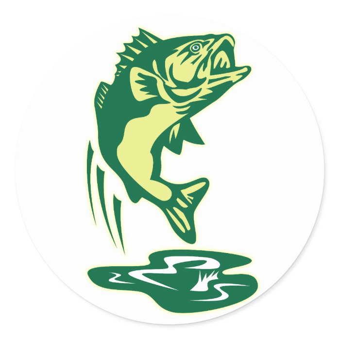 Largemouth Bass fish jumping Sticker