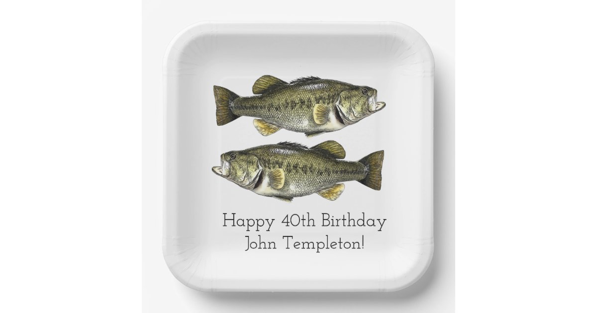 Largemouth Bass Fishing Birthday Party Napkins Paper Plates