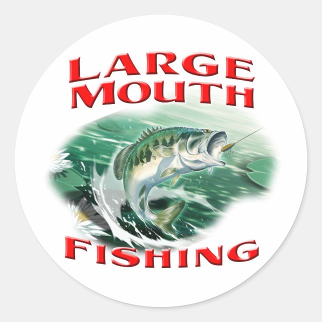 Largemouth Bass Fishing Classic Round Sticker (Front)
