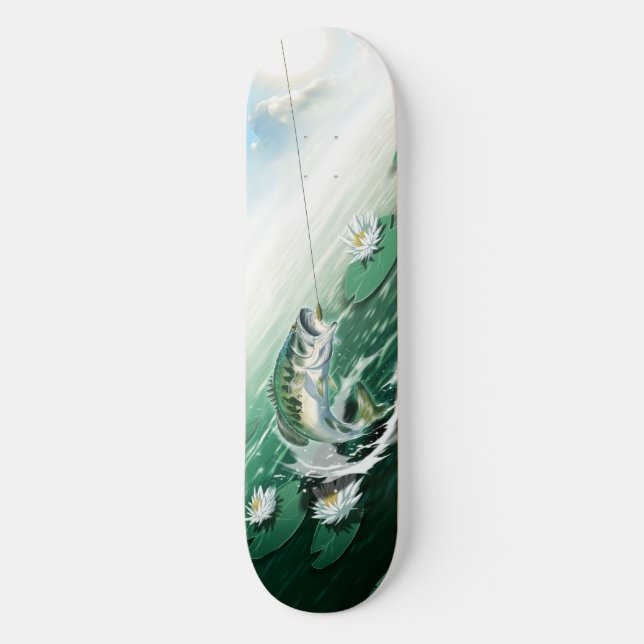 Largemouth Bass Fishing Skateboard Deck (Front)