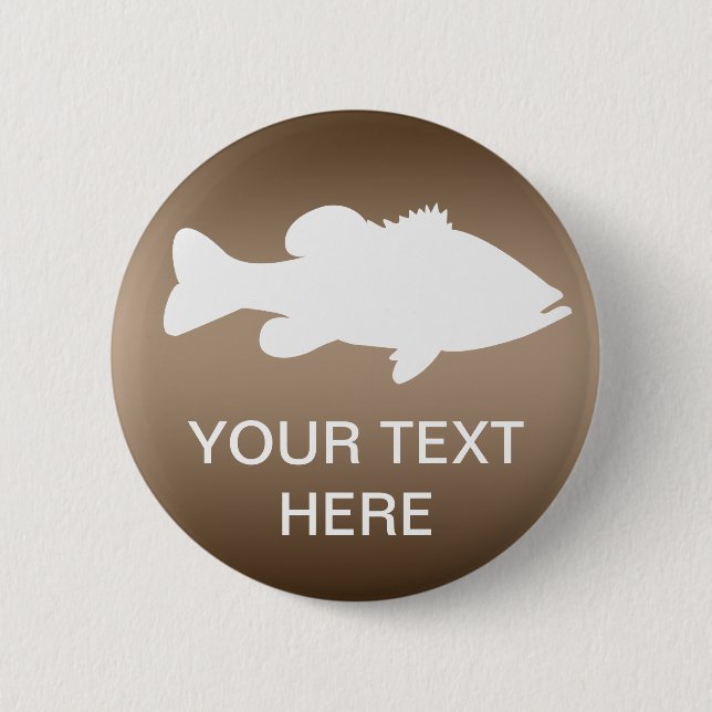 Largemouth Bass Fishing template Pinback Button (Front)