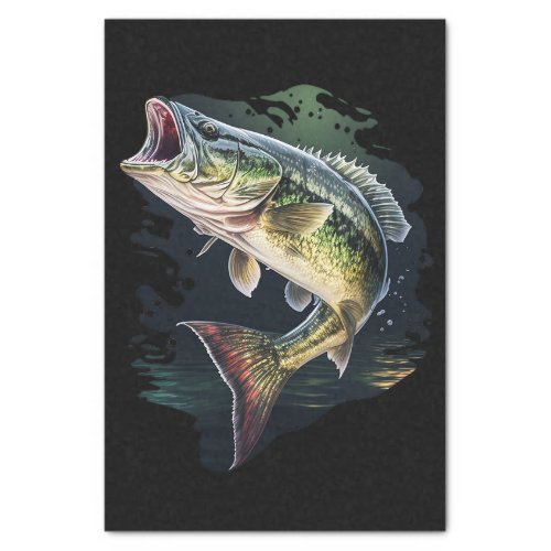 Largemouth Bass Fishing Tissue Paper