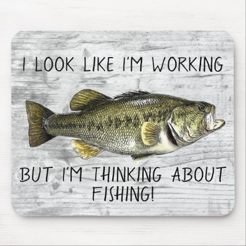 Largemouth Bass Fishing Work Funny Angler Cool Mouse Pad