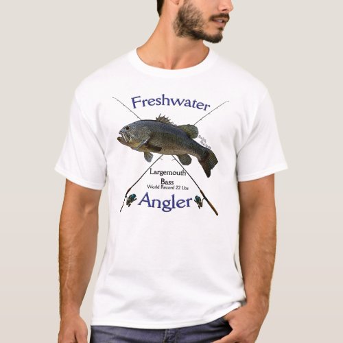 Largemouth Bass Freshwater angler fishing Tshirt T_Shirt