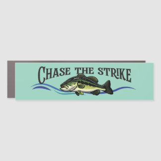 Largemouth Bass illustration Chase the Strike Car Magnet