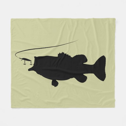 Largemouth Bass in Silhouette Fleece Blanket