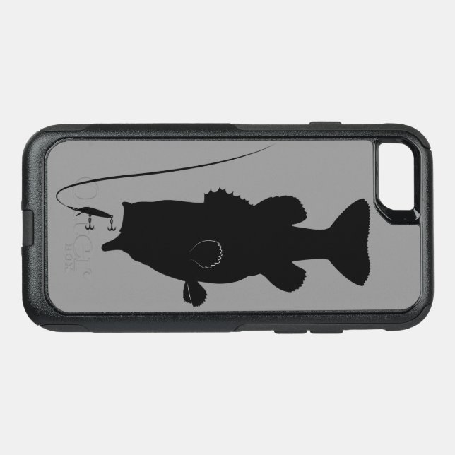 Largemouth Bass in Silhouette Otterbox iPhone Case (Back Horizontal)