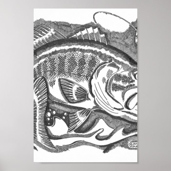 Largemouth Bass in the cattails Poster