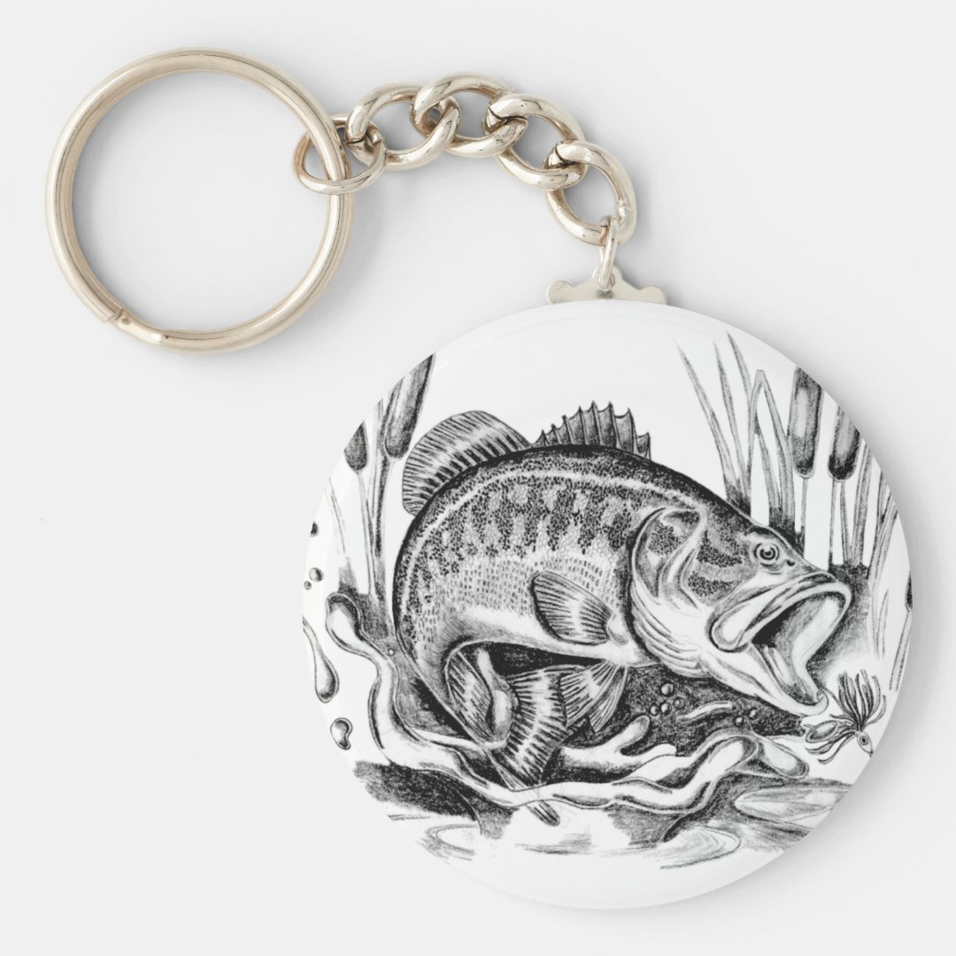 Largemouth bass keychain Zazzle