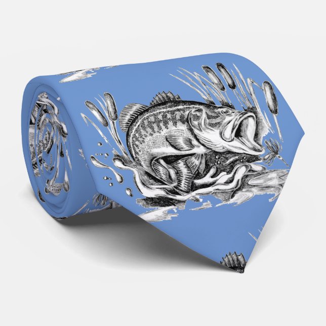 Largemouth Bass Neck Tie (Rolled)