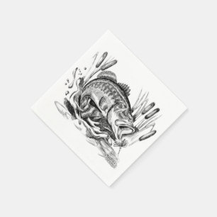 Largemouth Bass Paper Napkins
