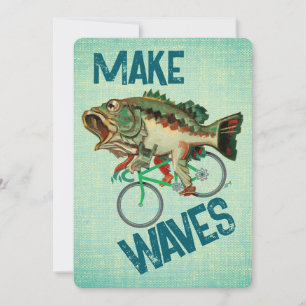 Largemouth Bass Riding A Bicycle Motivational Card