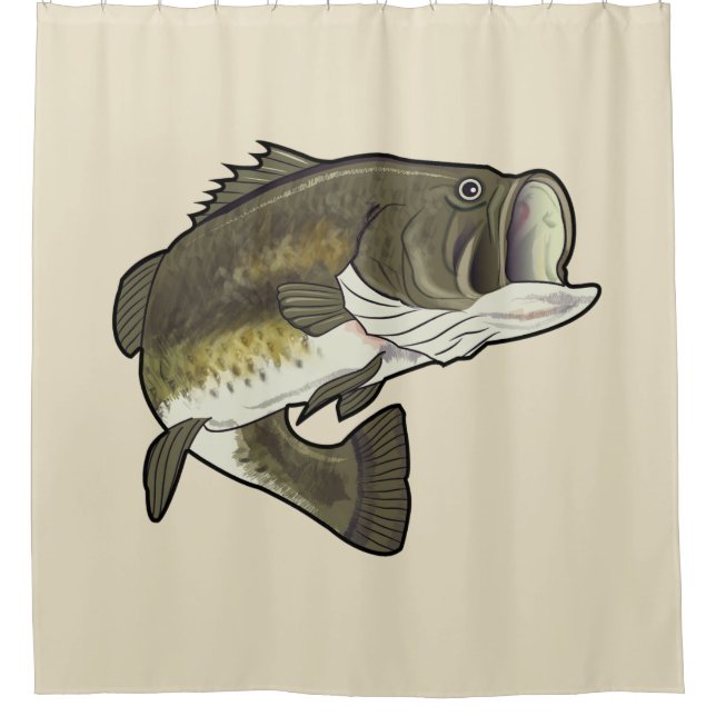 Largemouth Bass Shower Curtain (Front)