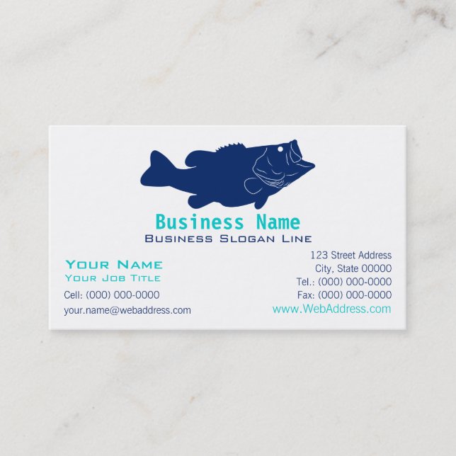 Largemouth Bass Silhouette Business Card (Front)