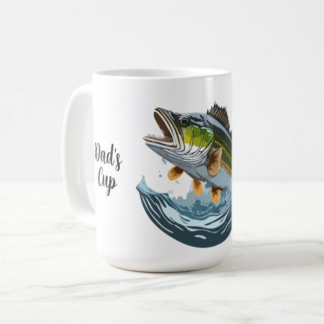 Largemouth Bass Stricking Top Water Lure Coffee Mug (Front Left)