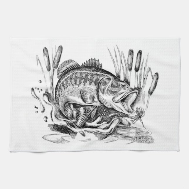 Largemouth Bass Towel (Horizontal)
