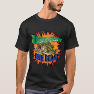 Largemouth Bass vector illustration with text "Mas T-Shirt