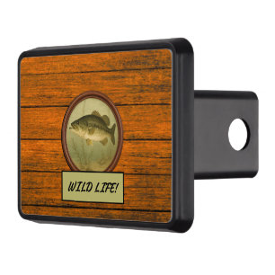 Largemouth Bass Wood Grain Truck Hitch Cover