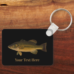 Largemouth Bass Your Text Here Fish Keychain
