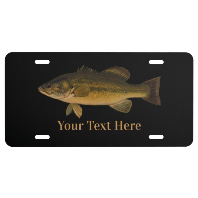 Largemouth Bass Your Text Here Fish License Plate (Front)