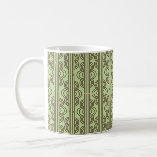 Larger Green Oval Chains  Coffee Mug (Left)
