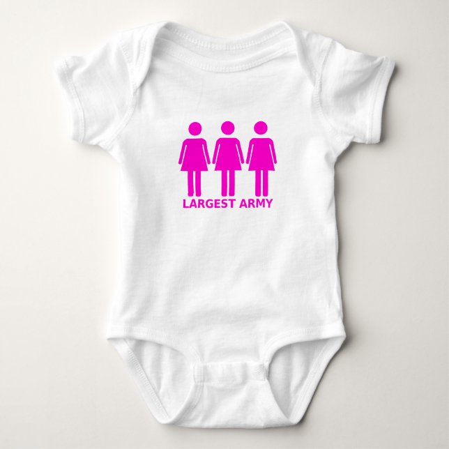 Largest Army (female) T-Shirt Baby Bodysuit (Front)