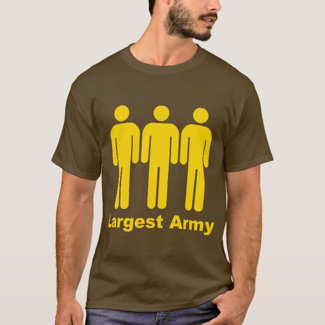 Largest Army Yellow T-Shirt (Front)