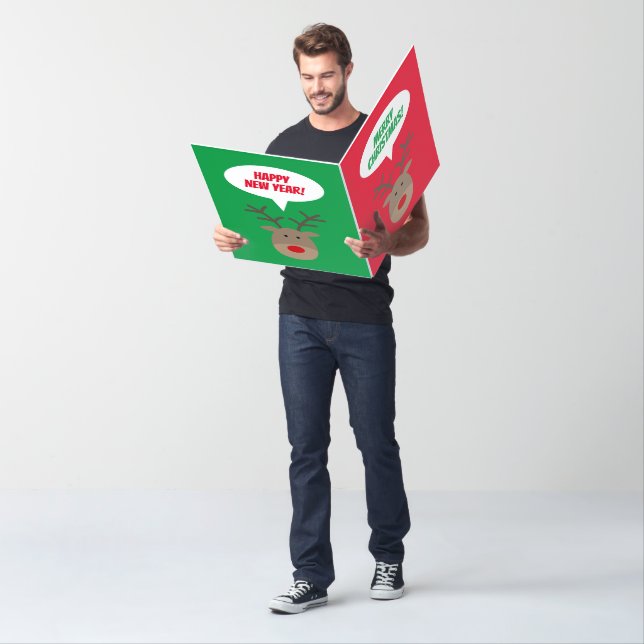 Largest funny reindeer Christmas card in the world (In Situ)