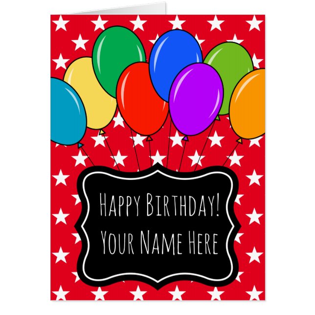 Largest oversized Birthday balloons greeting card (Front)
