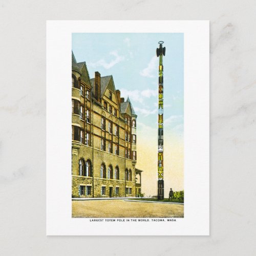 Largest Totem Pole in the World TacomaWashington Postcard