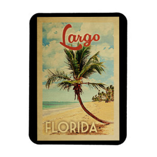 Largo Palm Tree Vintage Travel Magnet