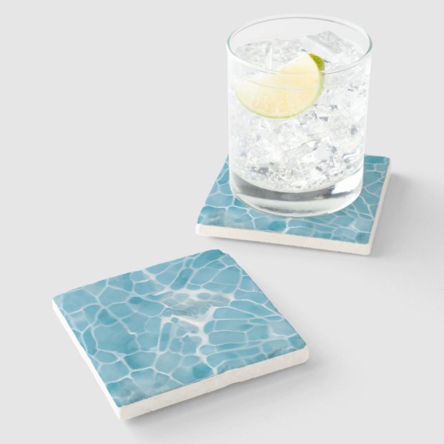 Larimar summer Blue  Stone Coaster (Side)