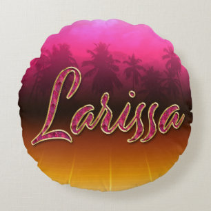 Larissa first name name golden pink pillow