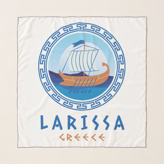 Larissa, Greece Greek Ship Design Scarf (Front)