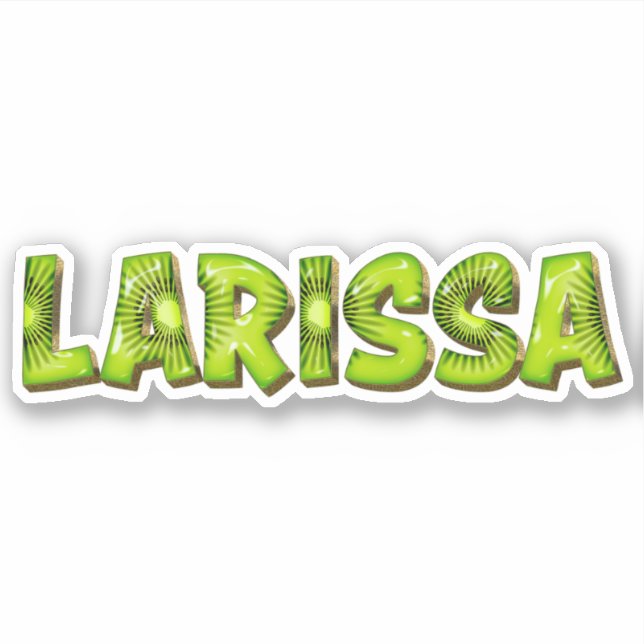 Larissa Name Kiwi Design Decal Sticker (Front)