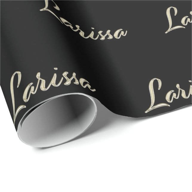 Larissa white gold Handwriting gift wrapping Wrapping Paper (Roll Corner)