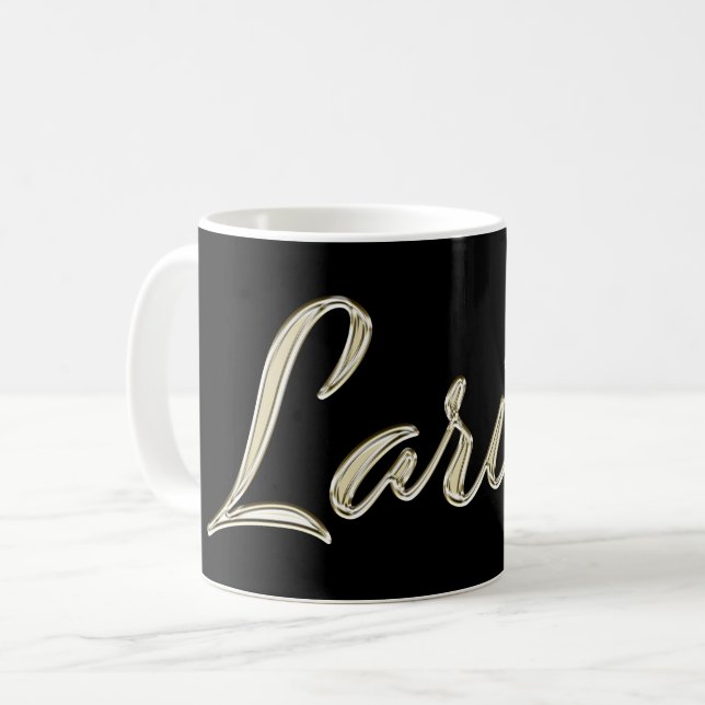 Larissa white Handwriting Tasse Kaffeetasse Coffee Mug (Front Left)
