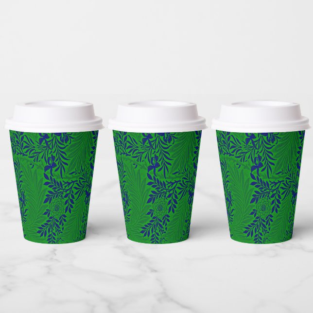 Larkspur in Vibrant Green and Blue   Paper Cups (Multi)