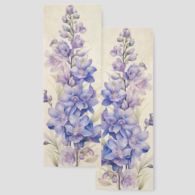 Larkspur July Birth Month Flower Two-sided Bookmarks (Front & Back)