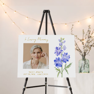 Larkspur Memorial Photo Funeral Foam Board