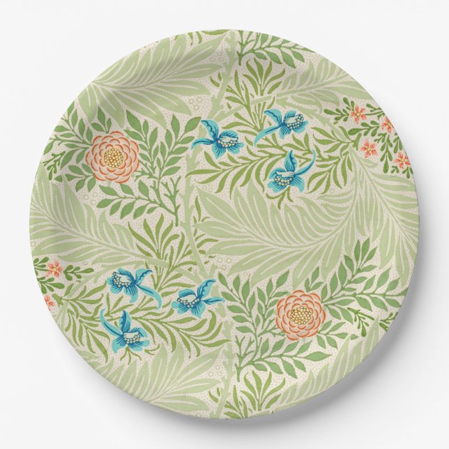 Larkspur Pattern (by William Morris) Paper Plates (Front)