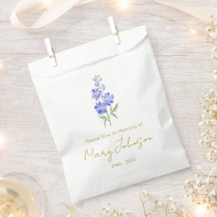 Larkspur   Simple Seed packet Funeral  Favor Bag