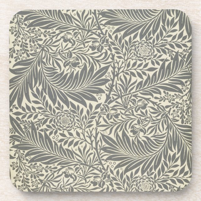 Larkspur, wallpaper design, 1872 drink coaster (Front)