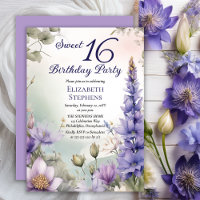 Larkspur Water Lily Floral Sweet 16 Birthday Party