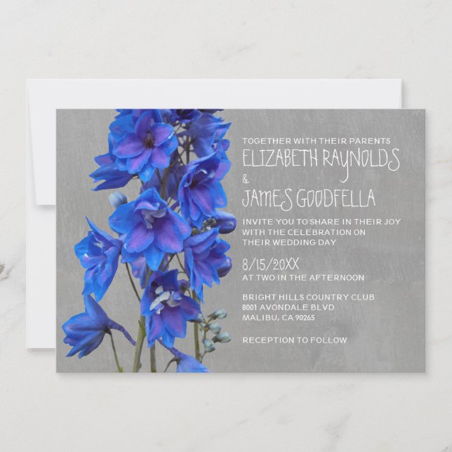 Larkspur Wedding Invitations (Front)