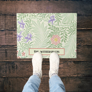 Larkspur William Morris Green Red Purple Floral