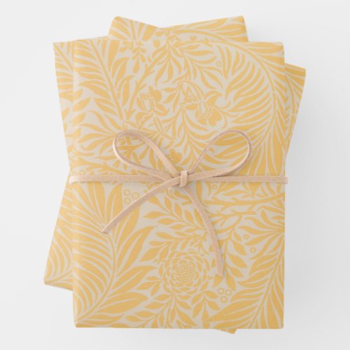 Larkspur William Morris yellow wrapping paper 